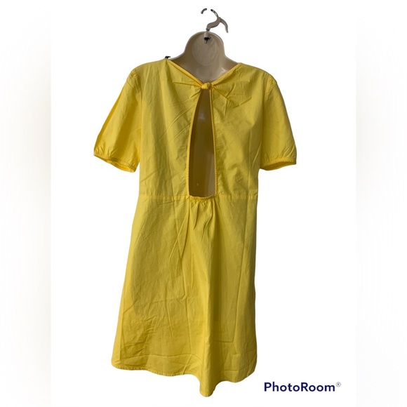 New plain weave, frills, solid color, v-neck, short sleeves, unlined - Picture 5 of 6